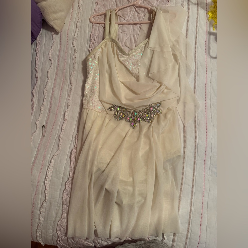 Weissman “Hand to Hold” Sparkling Cream Dance Costume. XLC. Excellent condition.
